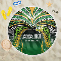 Cook Islands Rugby League Beach Blanket Avaiki Tatau Tribal Motifs Black Color LT03 One Size 150cm Black - Polynesian Pride