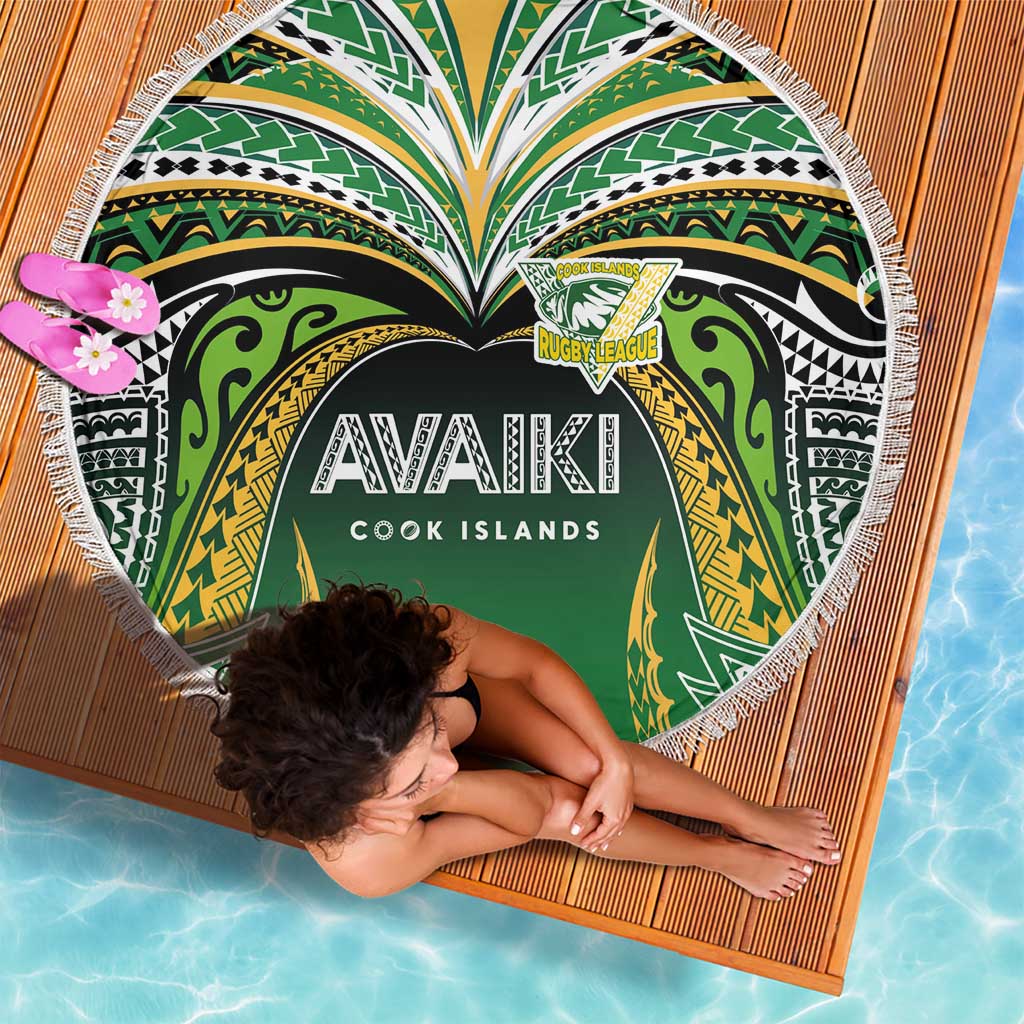 Cook Islands Rugby League Beach Blanket Avaiki Tatau Tribal Motifs Black Color LT03 - Polynesian Pride
