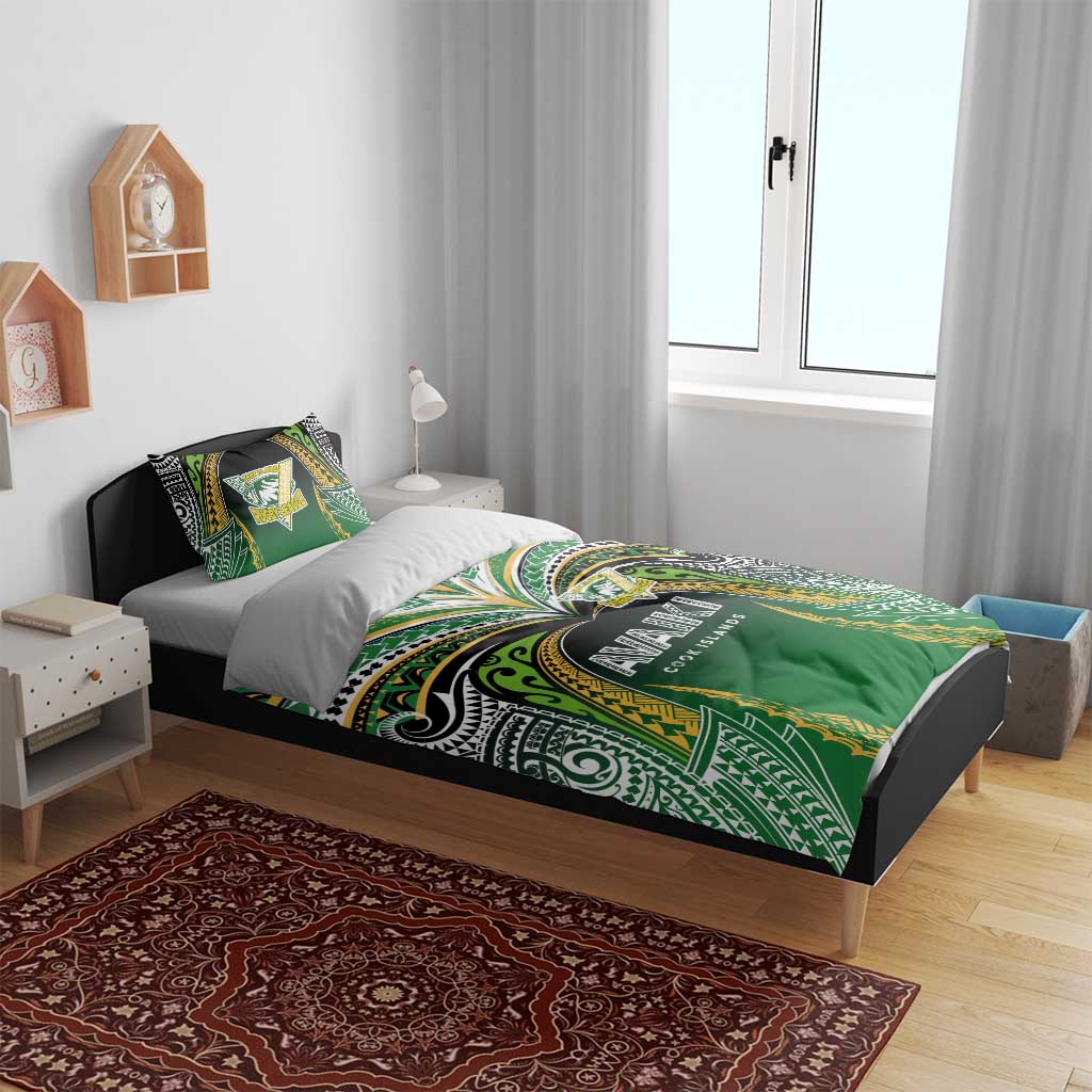 Cook Islands Rugby League Bedding Set Avaiki Tatau Tribal Motifs Black Color LT03 - Polynesian Pride