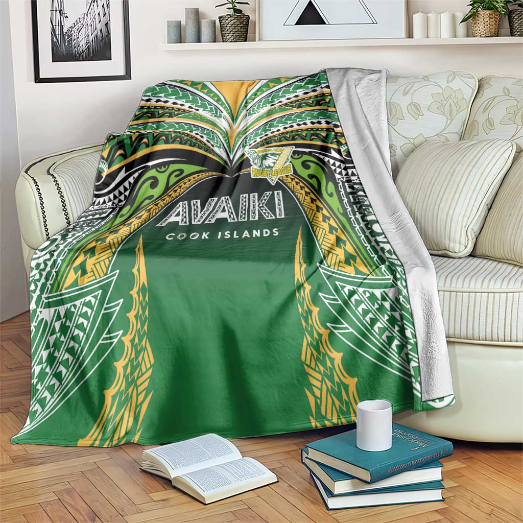 Cook Islands Rugby League Blanket Avaiki Tatau Tribal Motifs Black Color LT03 Black - Polynesian Pride