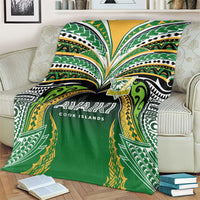 Cook Islands Rugby League Blanket Avaiki Tatau Tribal Motifs Black Color LT03 - Polynesian Pride