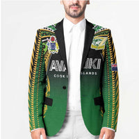 Custom Cook Islands Rugby League Blazer Avaiki Tatau Tribal Motifs Black Color LT03 - Polynesian Pride