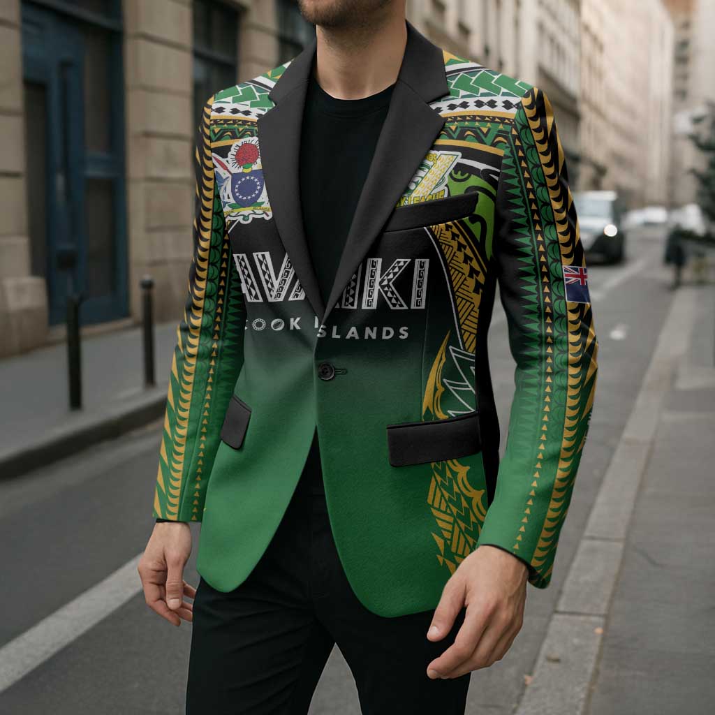 Custom Cook Islands Rugby League Blazer Avaiki Tatau Tribal Motifs Black Color LT03 - Polynesian Pride