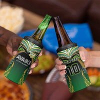 Custom Cook Islands Rugby League 4 in 1 Can Cooler Tumbler Avaiki Tatau Tribal Motifs Black Color LT03 - Polynesian Pride