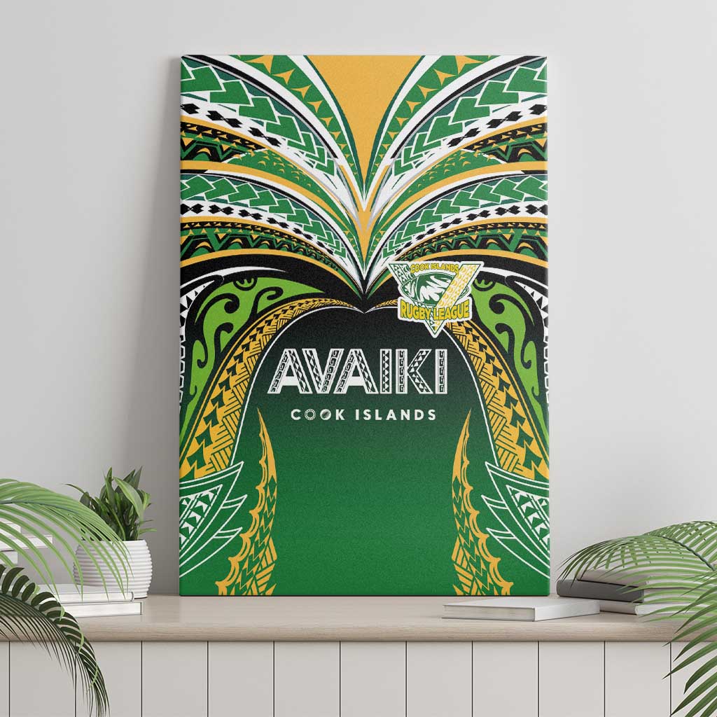 Cook Islands Rugby League Canvas Wall Art Avaiki Tatau Tribal Motifs Black Color LT03 - Polynesian Pride