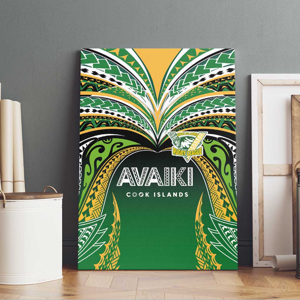 Cook Islands Rugby League Canvas Wall Art Avaiki Tatau Tribal Motifs Black Color LT03 - Polynesian Pride