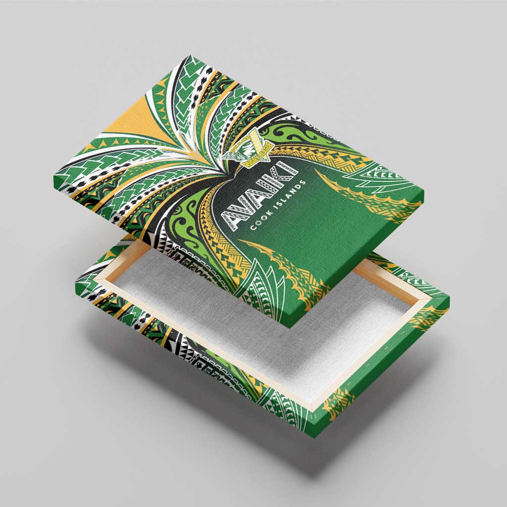Cook Islands Rugby League Canvas Wall Art Avaiki Tatau Tribal Motifs Black Color LT03 - Polynesian Pride