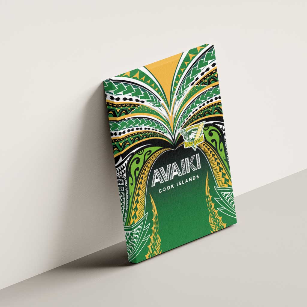 Cook Islands Rugby League Canvas Wall Art Avaiki Tatau Tribal Motifs Black Color LT03 - Polynesian Pride