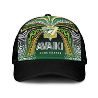 Cook Islands Rugby League Classic Cap Avaiki Tatau Tribal Motifs Black Color LT03 Universal Fit Black - Polynesian Pride
