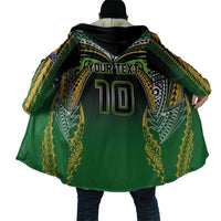 Custom Cook Islands Rugby League Cloak Avaiki Tatau Tribal Motifs Black Color LT03 - Polynesian Pride