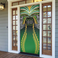 Custom Cook Islands Rugby League Door Cover Avaiki Tatau Tribal Motifs Black Color LT03 - Polynesian Pride