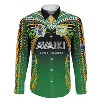 Custom Cook Islands Rugby League Family Matching Short Sleeve Bodycon Dress and Hawaiian Shirt Avaiki Tatau Tribal Motifs Black Color LT03 Dad's Shirt - Long Sleeve Black - Polynesian Pride