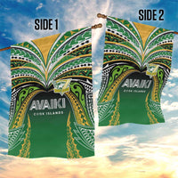 Cook Islands Rugby League Garden Flag Avaiki Tatau Tribal Motifs Black Color LT03 - Polynesian Pride