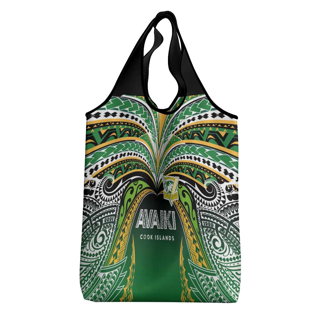 Cook Islands Rugby League Grocery Bag Avaiki Tatau Tribal Motifs Black Color LT03 - Polynesian Pride