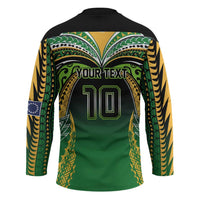 Custom Cook Islands Rugby League Hockey Jersey Avaiki Tatau Tribal Motifs Black Color LT03 - Polynesian Pride