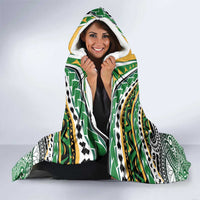Cook Islands Rugby League Hooded Blanket Avaiki Tatau Tribal Motifs Black Color LT03 - Polynesian Pride