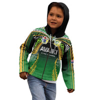 Custom Cook Islands Rugby League Kid Hoodie Avaiki Tatau Tribal Motifs Black Color LT03 - Polynesian Pride