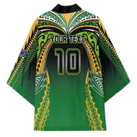 Custom Cook Islands Rugby League Kimono Avaiki Tatau Tribal Motifs Black Color LT03 - Polynesian Pride