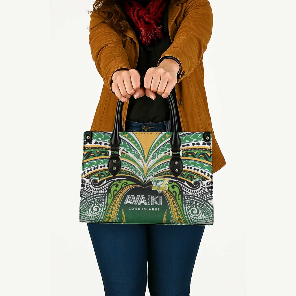 Cook Islands Rugby League Leather Bag Avaiki Tatau Tribal Motifs Black Color LT03 - Polynesian Pride
