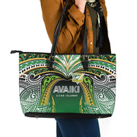 Cook Islands Rugby League Leather Tote Bag Avaiki Tatau Tribal Motifs Black Color LT03 - Polynesian Pride