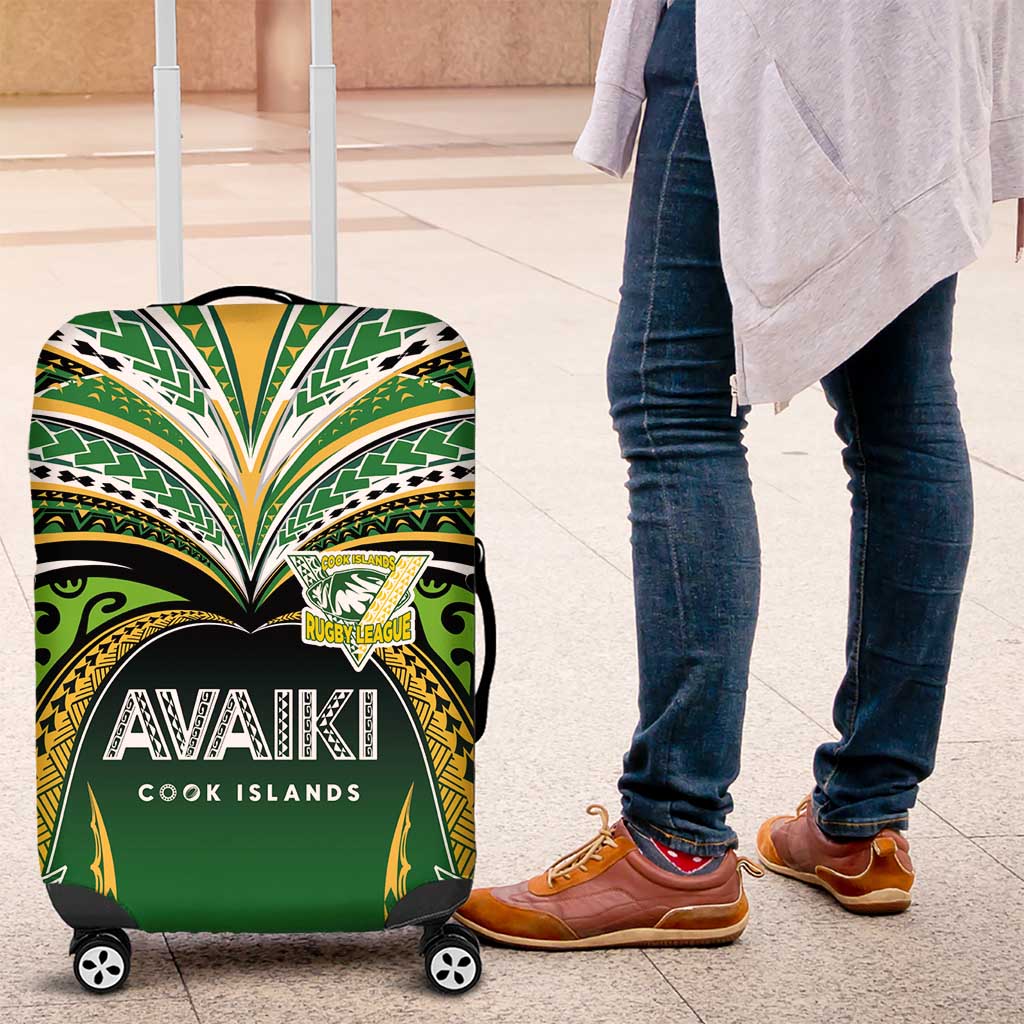 Cook Islands Rugby League Luggage Cover Avaiki Tatau Tribal Motifs Black Color LT03 Black - Polynesian Pride