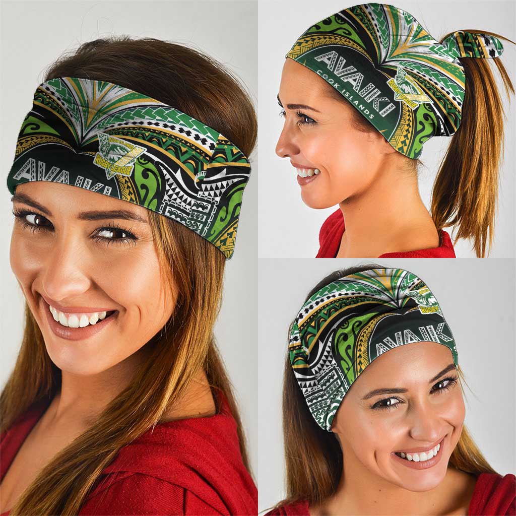 Cook Islands Rugby League Neck Gaiter Avaiki Tatau Tribal Motifs Black Color LT03 - Polynesian Pride
