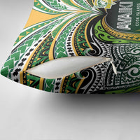 Cook Islands Rugby League Pillow Cover Avaiki Tatau Tribal Motifs Black Color LT03 - Polynesian Pride