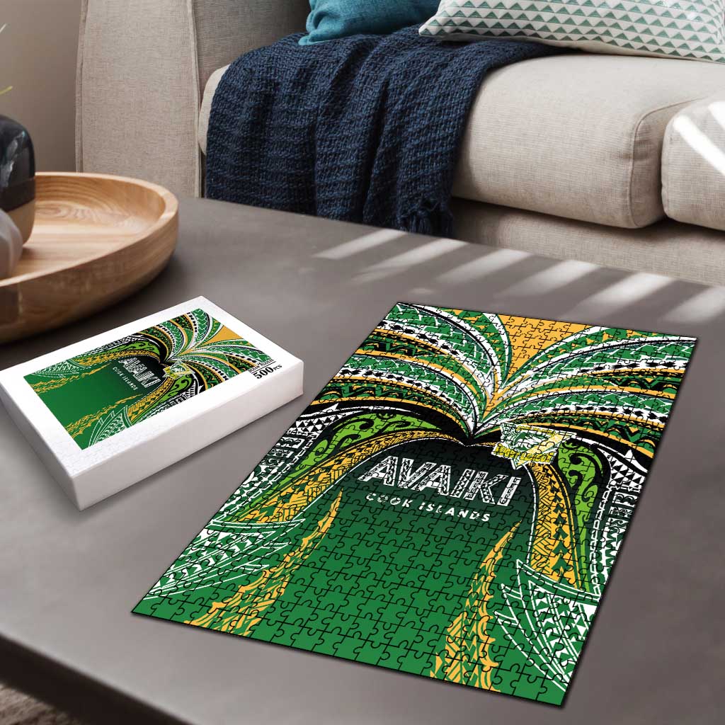 Cook Islands Rugby League Puzzle Avaiki Tatau Tribal Motifs Black Color LT03 - Polynesian Pride