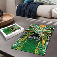 Cook Islands Rugby League Puzzle Avaiki Tatau Tribal Motifs Black Color LT03 - Polynesian Pride
