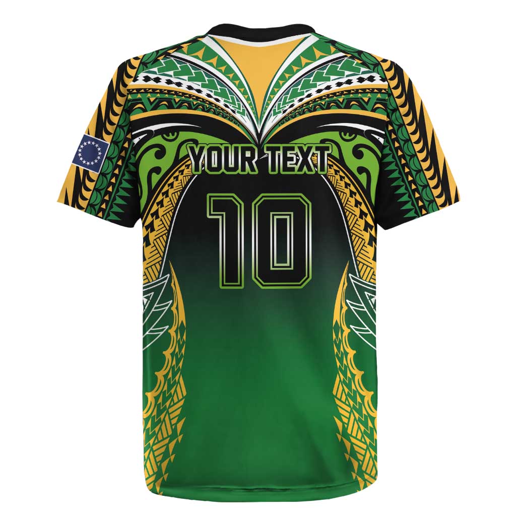 Custom Cook Islands Rugby League Rugby Jersey Avaiki Tatau Tribal Motifs Black Color LT03 - Polynesian Pride