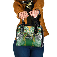 Cook Islands Rugby League Shoulder Handbag Avaiki Tatau Tribal Motifs Black Color LT03 One Size Black - Polynesian Pride