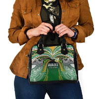 Cook Islands Rugby League Shoulder Handbag Avaiki Tatau Tribal Motifs Black Color LT03 - Polynesian Pride
