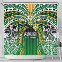 Cook Islands Rugby League Shower Curtain Avaiki Tatau Tribal Motifs Black Color LT03 - Polynesian Pride