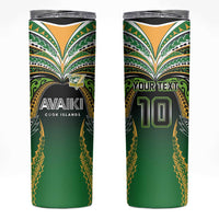 Custom Cook Islands Rugby League Skinny Tumbler Avaiki Tatau Tribal Motifs Black Color LT03 Black - Polynesian Pride