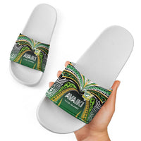 Cook Islands Rugby League Slide Sandals Avaiki Tatau Tribal Motifs Black Color LT03 - Polynesian Pride