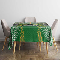 Cook Islands Rugby League Tablecloth Avaiki Tatau Tribal Motifs Black Color LT03 - Polynesian Pride