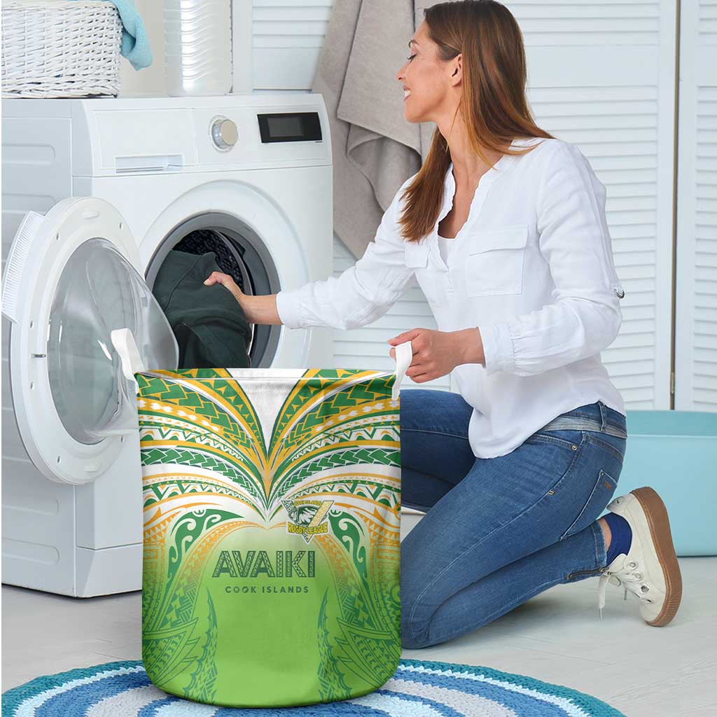 Cook Islands Rugby League Laundry Basket Avaiki Tatau Tribal Motifs White Color LT03 - Polynesian Pride