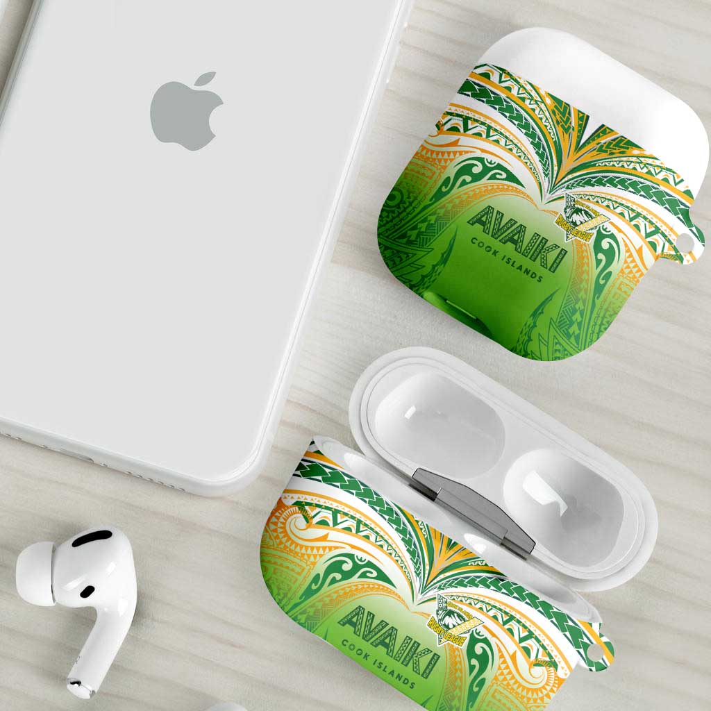 Cook Islands Rugby League AirPods Case Avaiki Tatau Tribal Motifs White Color LT03 - Polynesian Pride