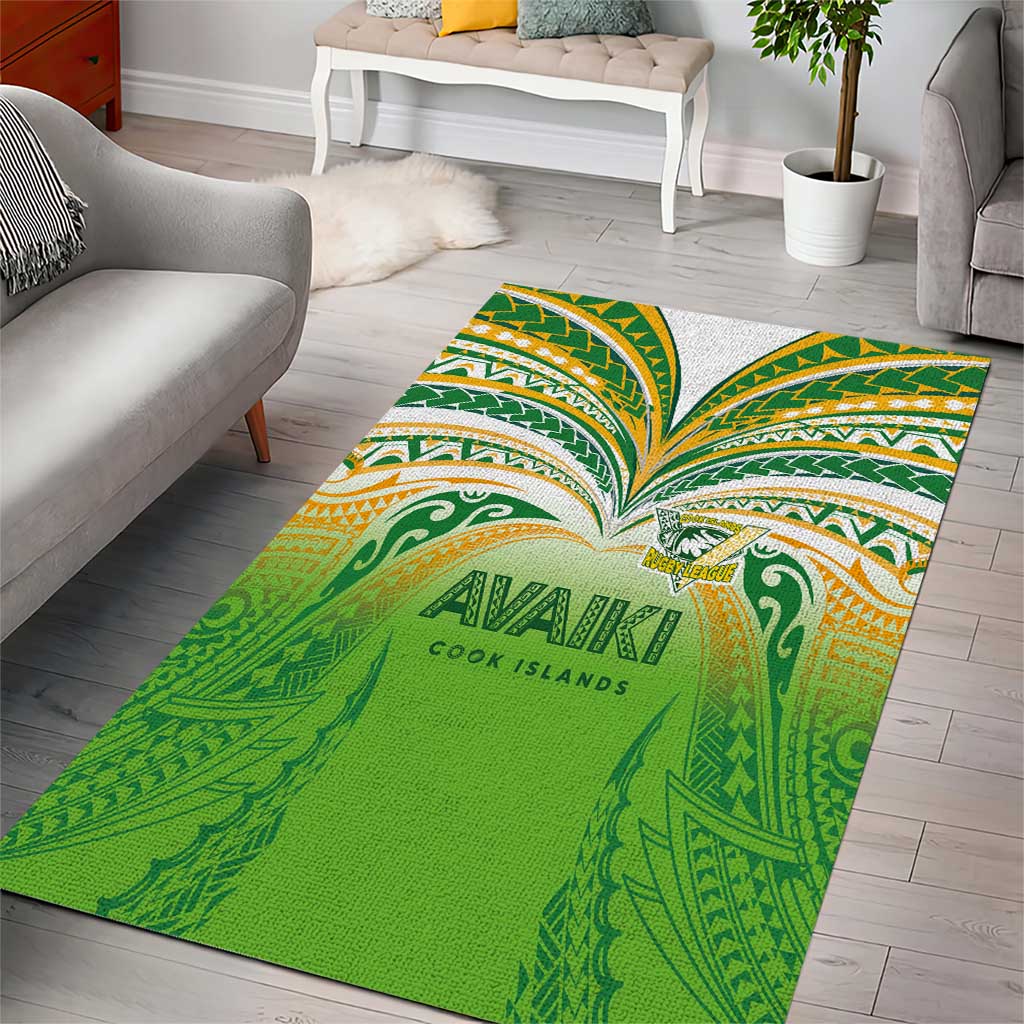 Cook Islands Rugby League Area Rug Avaiki Tatau Tribal Motifs White Color LT03 - Polynesian Pride