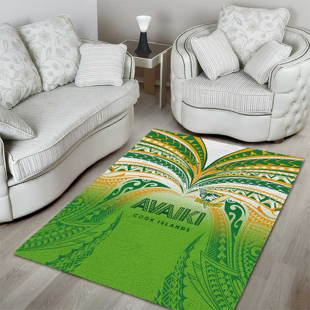 Cook Islands Rugby League Area Rug Avaiki Tatau Tribal Motifs White Color LT03 - Polynesian Pride
