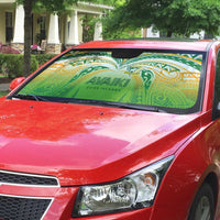 Cook Islands Rugby League Auto Sun Shade Avaiki Tatau Tribal Motifs White Color LT03 - Polynesian Pride