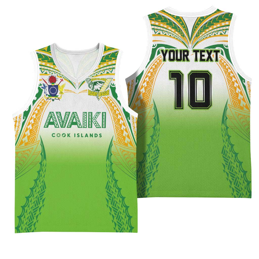 Custom Cook Islands Rugby League Basketball Jersey Avaiki Tatau Tribal Motifs White Color LT03 - Polynesian Pride