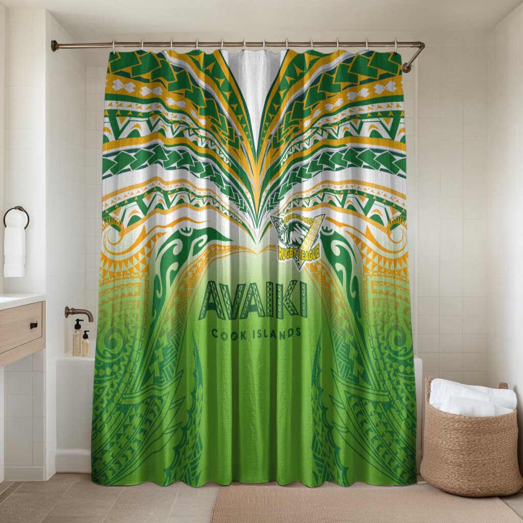Cook Islands Rugby League Bathroom Set Avaiki Tatau Tribal Motifs White Color LT03 Shower Curtain Only White - Polynesian Pride