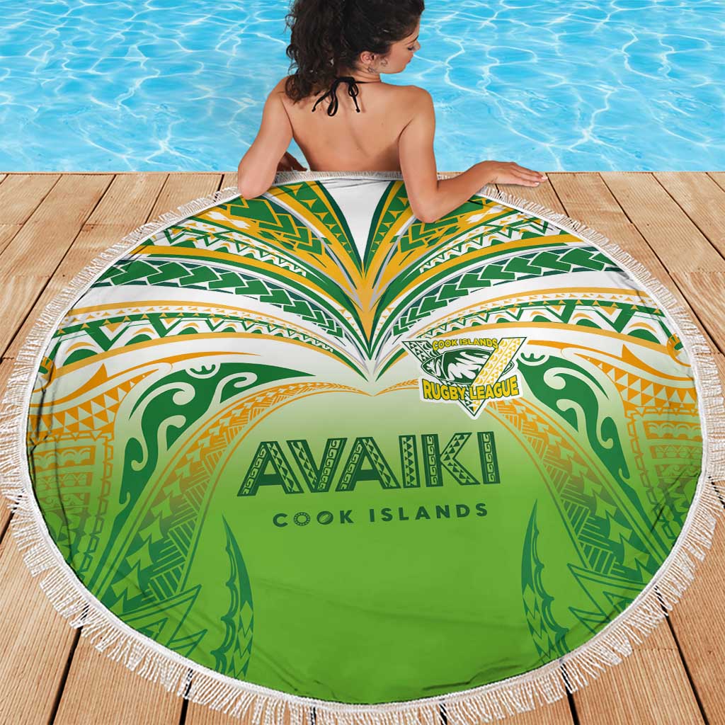 Cook Islands Rugby League Beach Blanket Avaiki Tatau Tribal Motifs White Color LT03 - Polynesian Pride