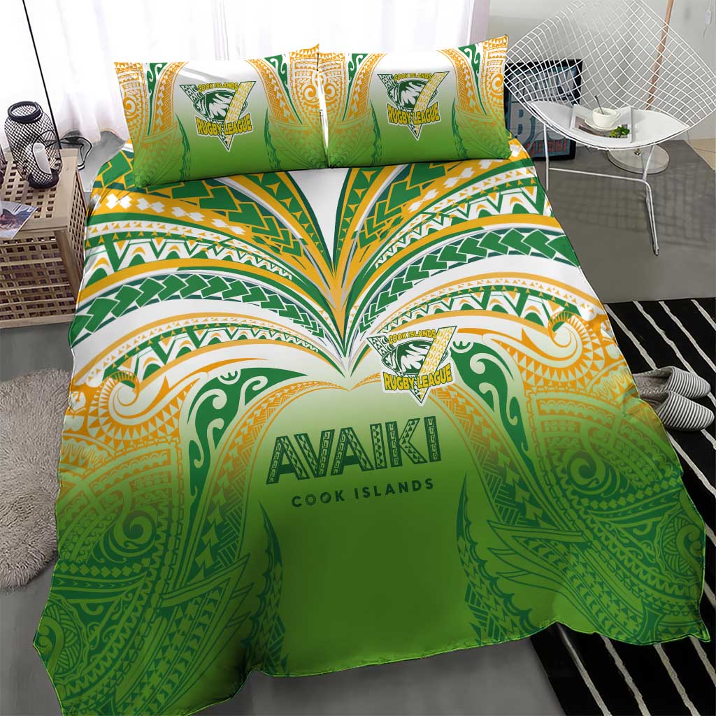 Cook Islands Rugby League Bedding Set Avaiki Tatau Tribal Motifs White Color LT03 - Polynesian Pride