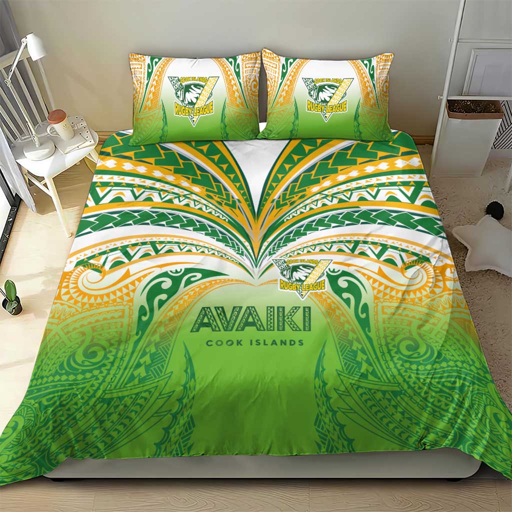 Cook Islands Rugby League Bedding Set Avaiki Tatau Tribal Motifs White Color LT03 - Polynesian Pride