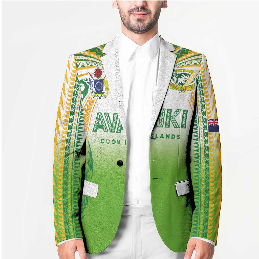Custom Cook Islands Rugby League Blazer Avaiki Tatau Tribal Motifs White Color LT03 - Polynesian Pride