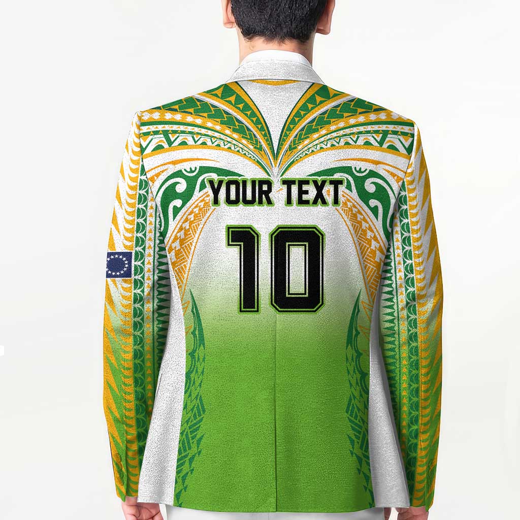Custom Cook Islands Rugby League Blazer Avaiki Tatau Tribal Motifs White Color LT03 - Polynesian Pride