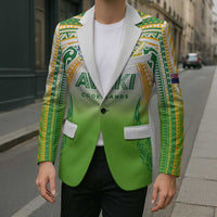 Custom Cook Islands Rugby League Blazer Avaiki Tatau Tribal Motifs White Color LT03 - Polynesian Pride