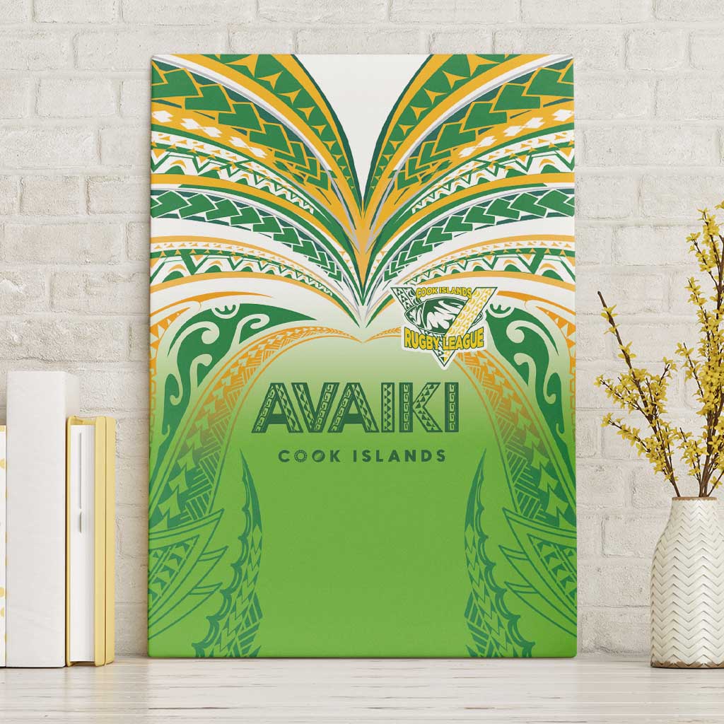 Cook Islands Rugby League Canvas Wall Art Avaiki Tatau Tribal Motifs White Color LT03 Without Frame White - Polynesian Pride
